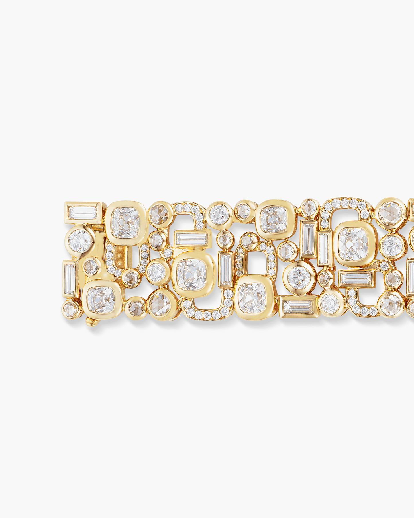 Antique Cushion Cut Diamond Arch Bracelet