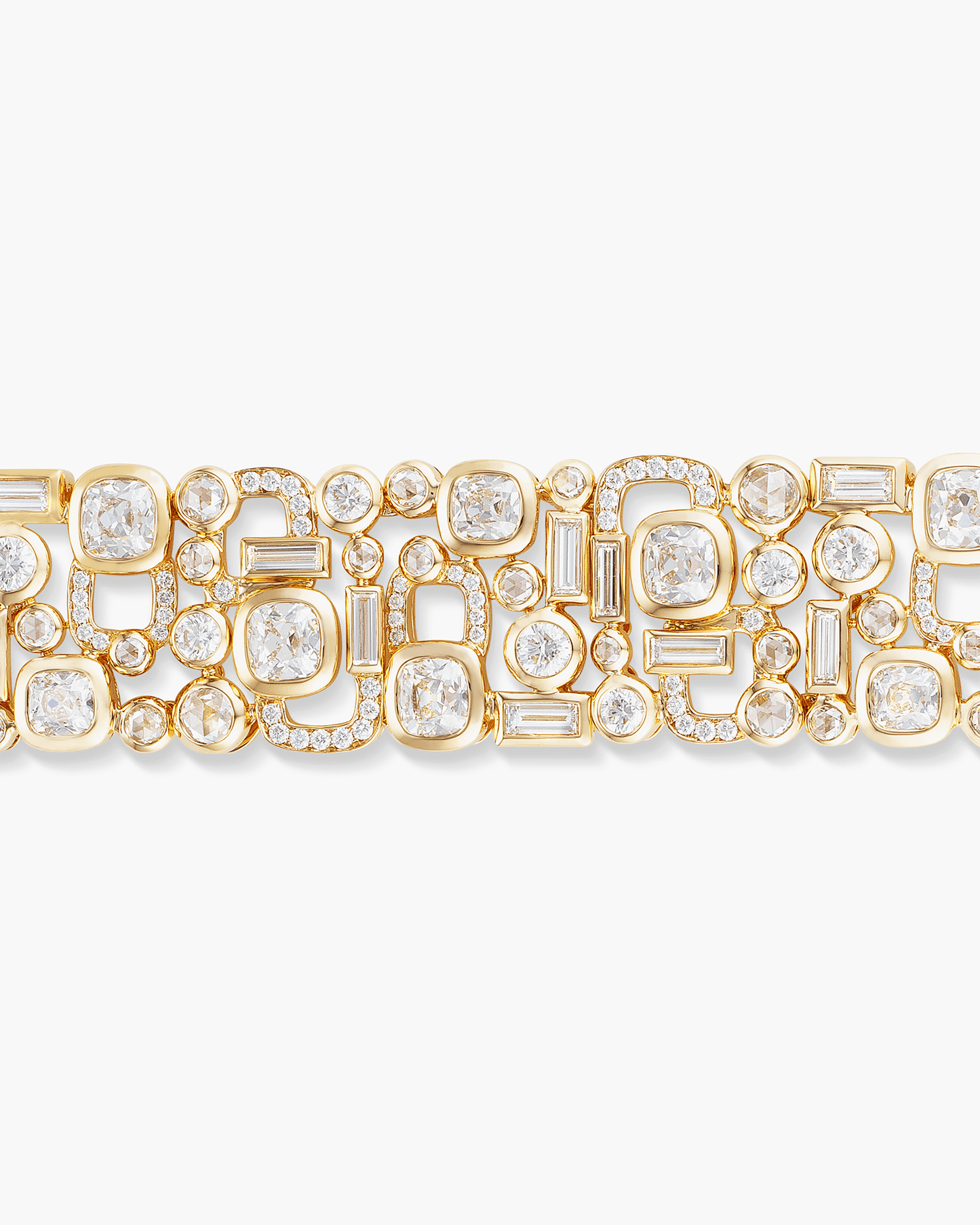 Antique Cushion Cut Diamond Arch Bracelet