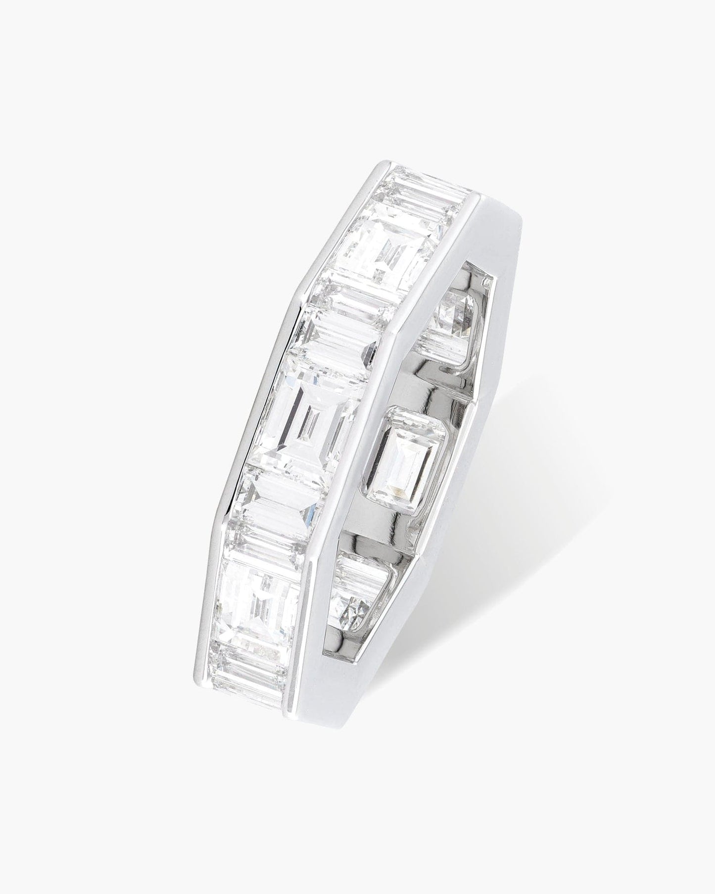 Gentlemen's Baguette Diamond Hexagonal Eternity Ring