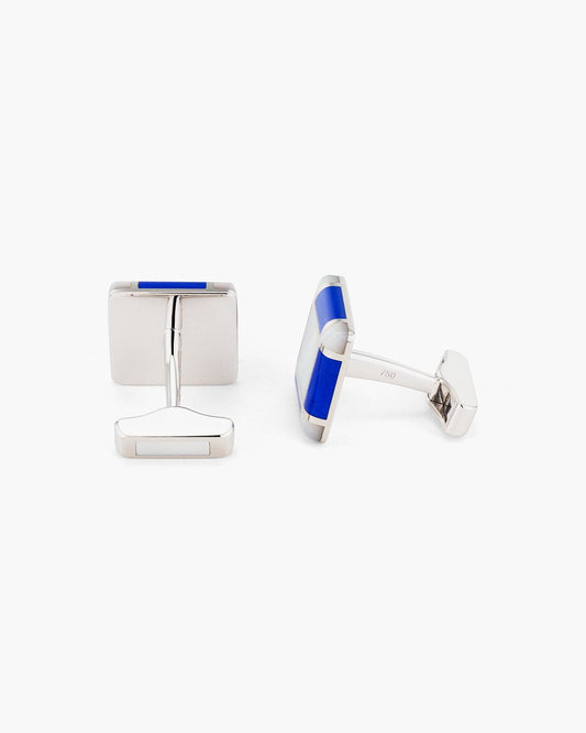 Mother of Pearl and Lapis Checkerboard Cufflinks