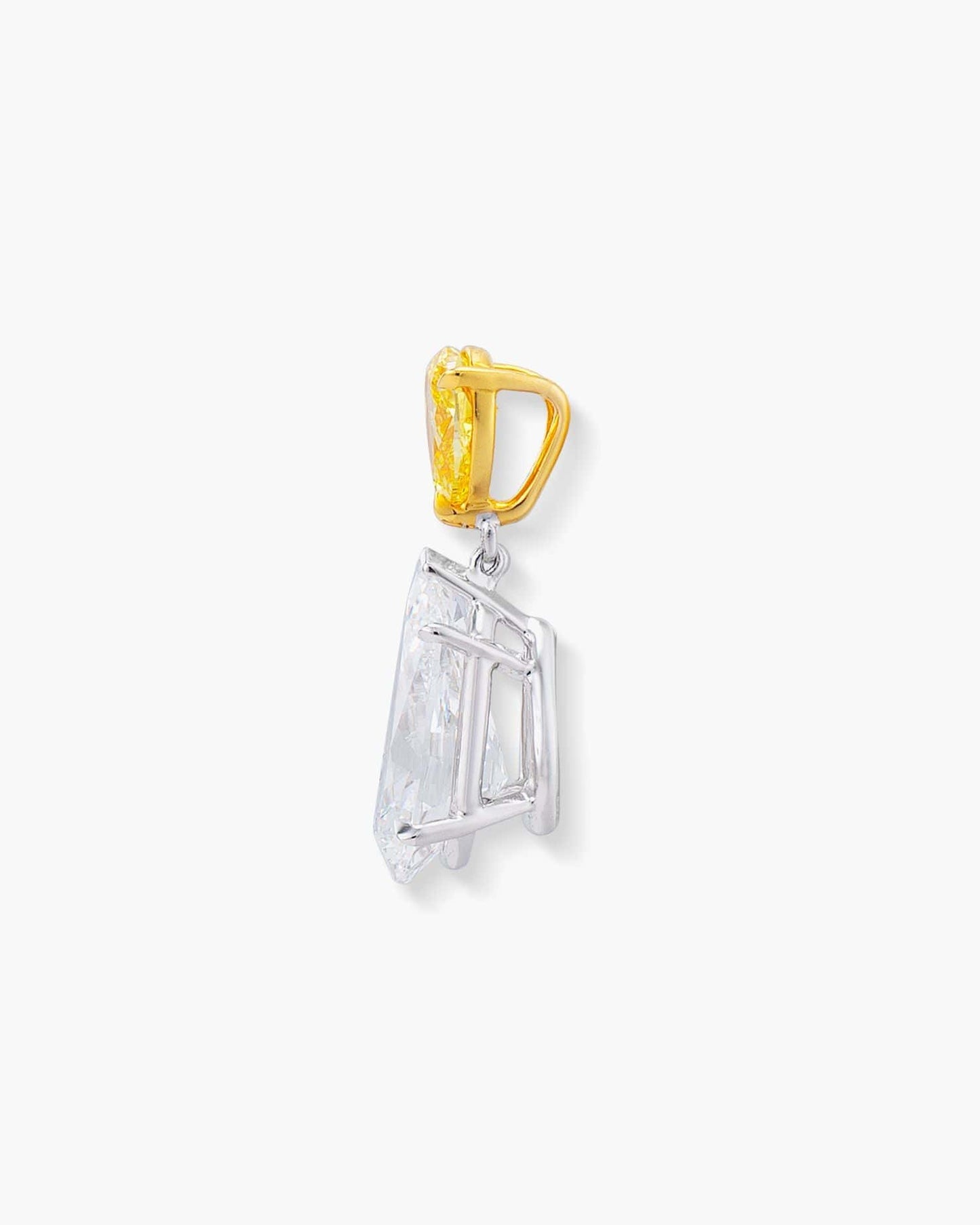2.02 carat Pear Shape White and Yellow Diamond Pendant Necklace