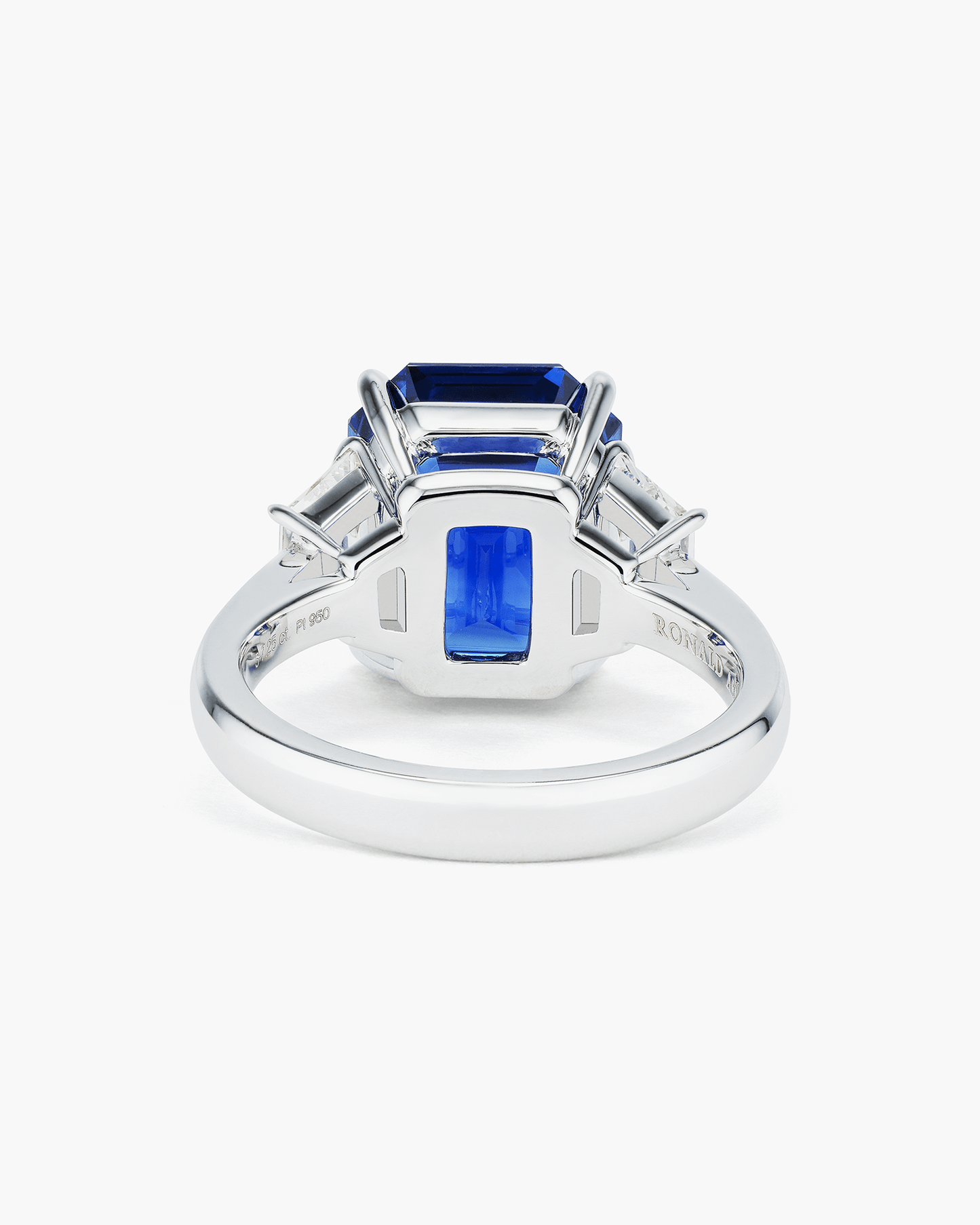 7.25 carat Emerald Cut Ceylon Sapphire and Diamond Ring