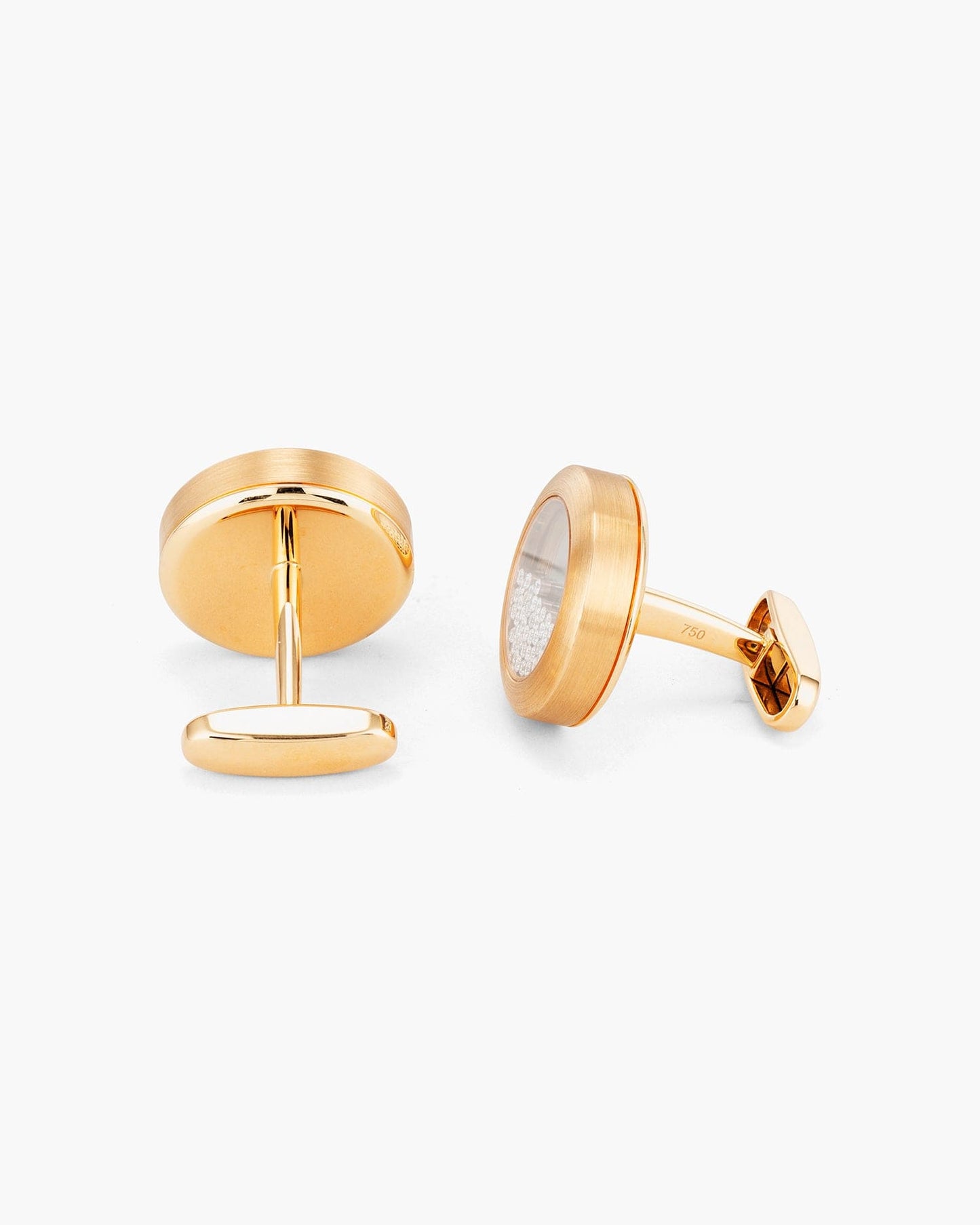 Diamond and Red Enamel Floating Cufflinks