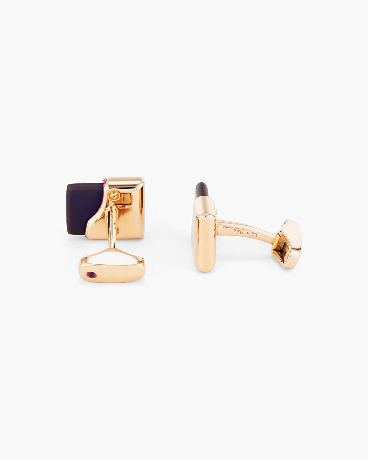 Ruby and Purple Titanium Case Cufflinks