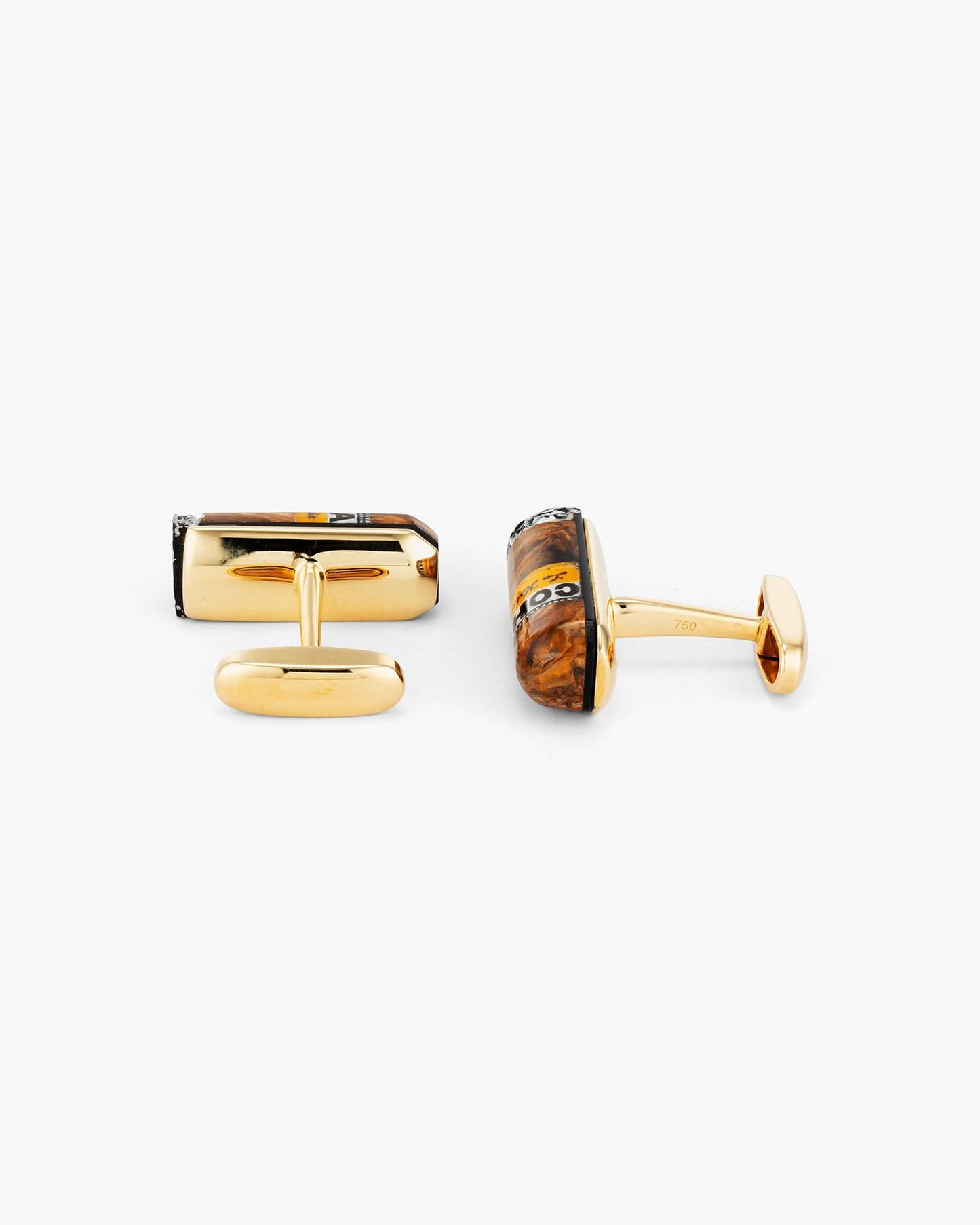 Pietersite and Jasper Hand Painted Cigar Cufflinks