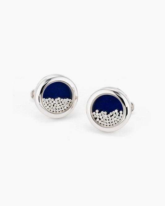 Diamond and Lapis Lazuli Floating Cufflinks