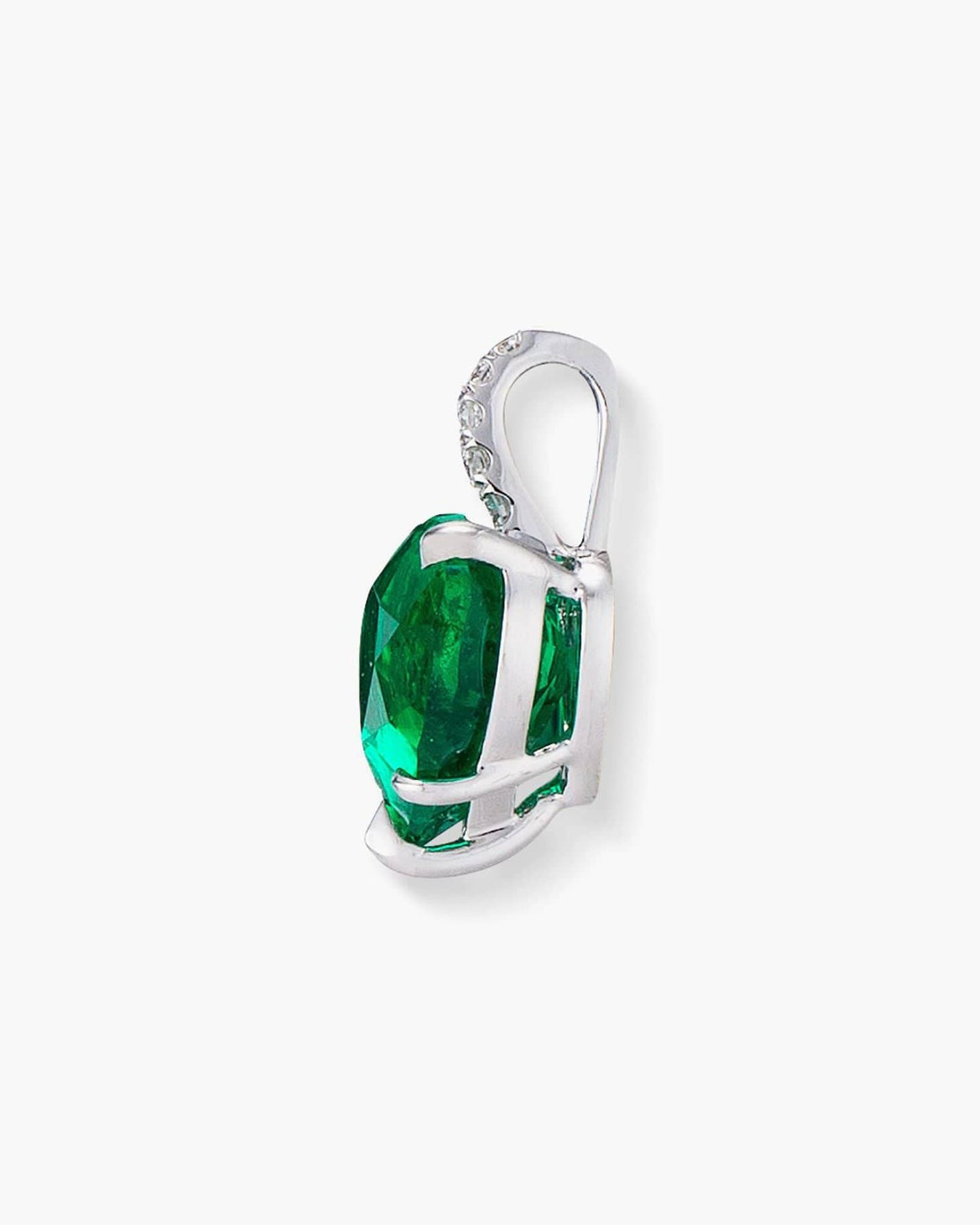 2.14 carat Heart Shape Colombian Emerald Pendant Necklace