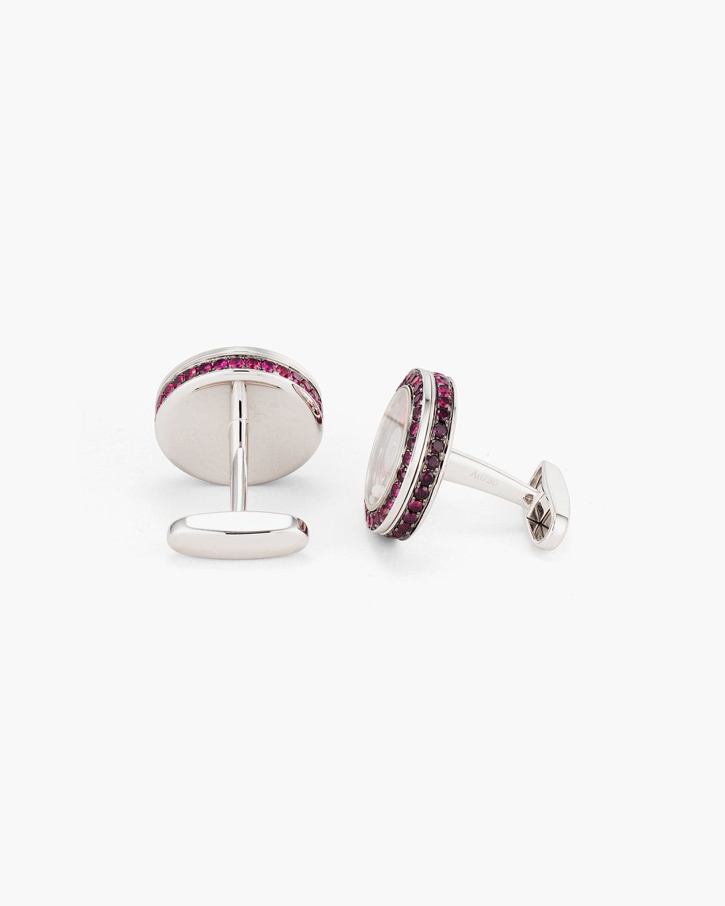 Ruby and Enamel Roulette Wheel Cufflinks