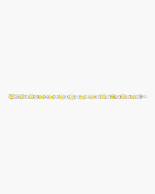Radiant Cut Yellow and White Diamond Bracelet (1.00 carat)