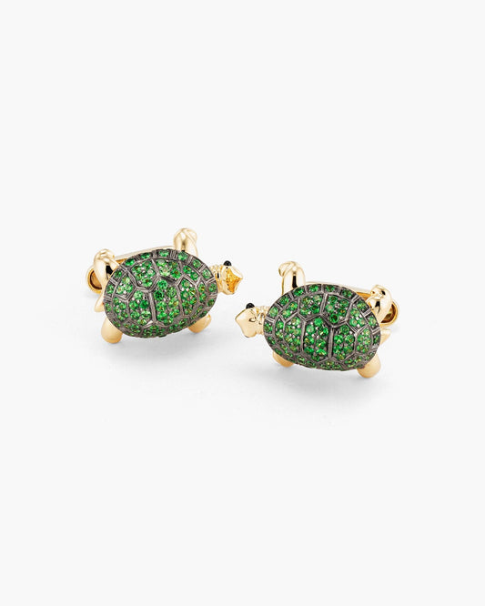 Tsavorite Garnet Turtle Cufflinks