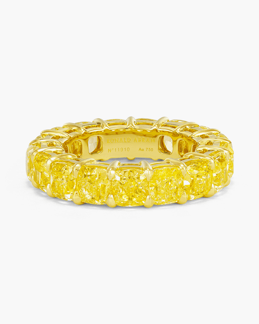 Cushion Cut Coloured Diamond Eternity Ring (0.50 carat)