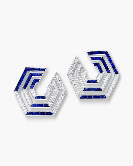 Sapphire and Diamond Concentrica Earrings