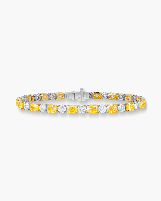 Radiant Cut Yellow and White Diamond Bracelet (0.50 carat)