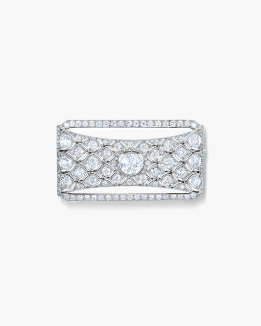Art Deco Diamond Plaque Brooch