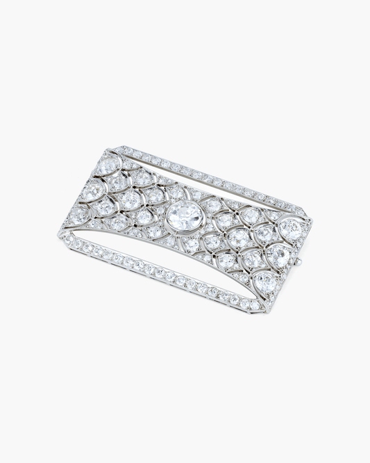 Art Deco Diamond Plaque Brooch
