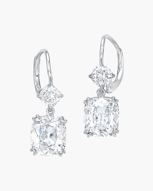 4.41 carat Cushion Cut Diamond Earrings