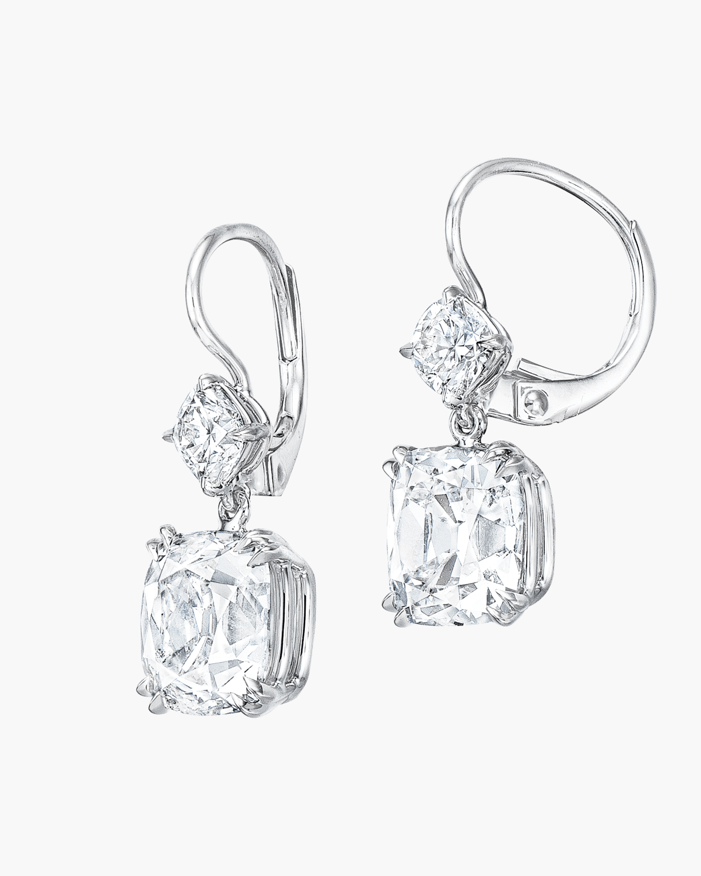 4.41 carat Cushion Cut Diamond Earrings