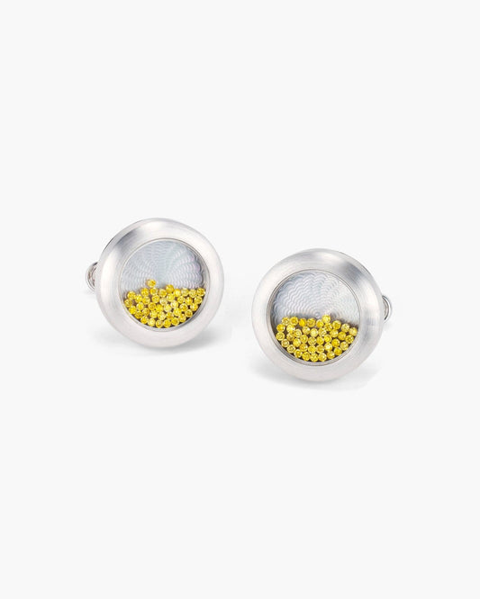Coloured Diamond and Mother of Pearl Floating Cufflinks