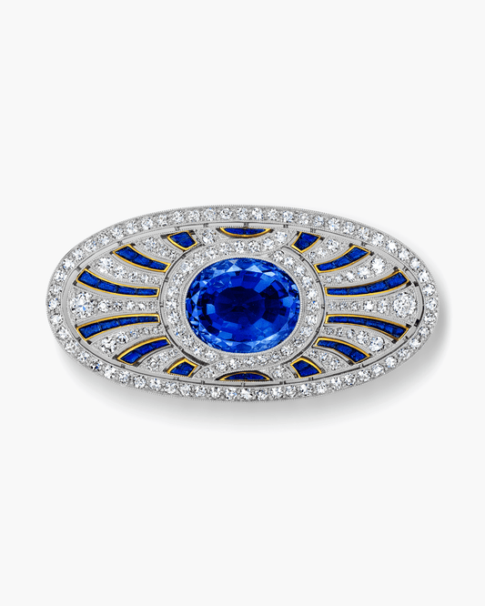 Art Deco Sapphire and Diamond Brooch by Dreicer & Co.