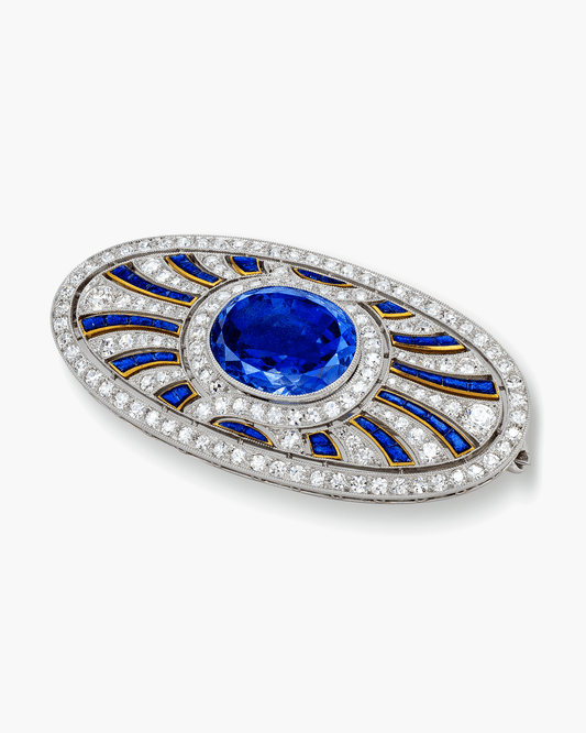 Art Deco Sapphire and Diamond Brooch by Dreicer & Co.