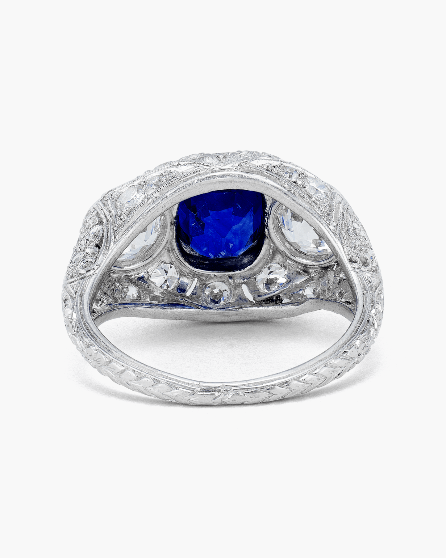 Art Deco Ceylon Sapphire and Diamond Ring