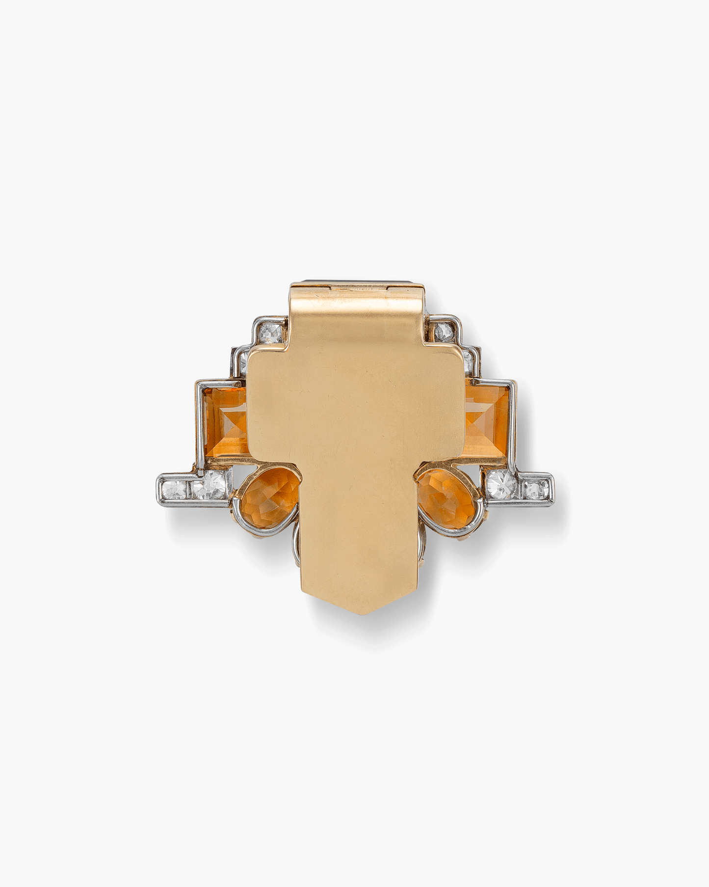 Art Deco Citrine and Diamond Brooch by Cartier