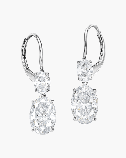 3.09 carat Oval Shape Diamond Earrings