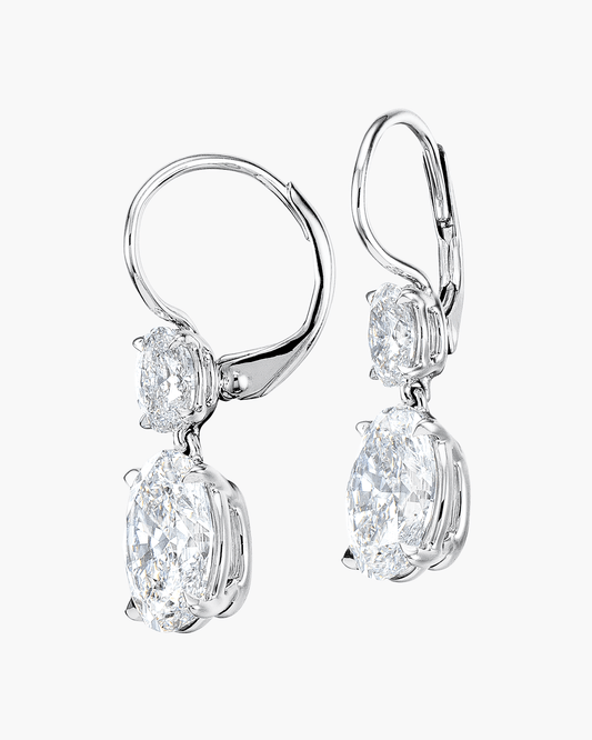 3.09 carat Oval Shape Diamond Earrings