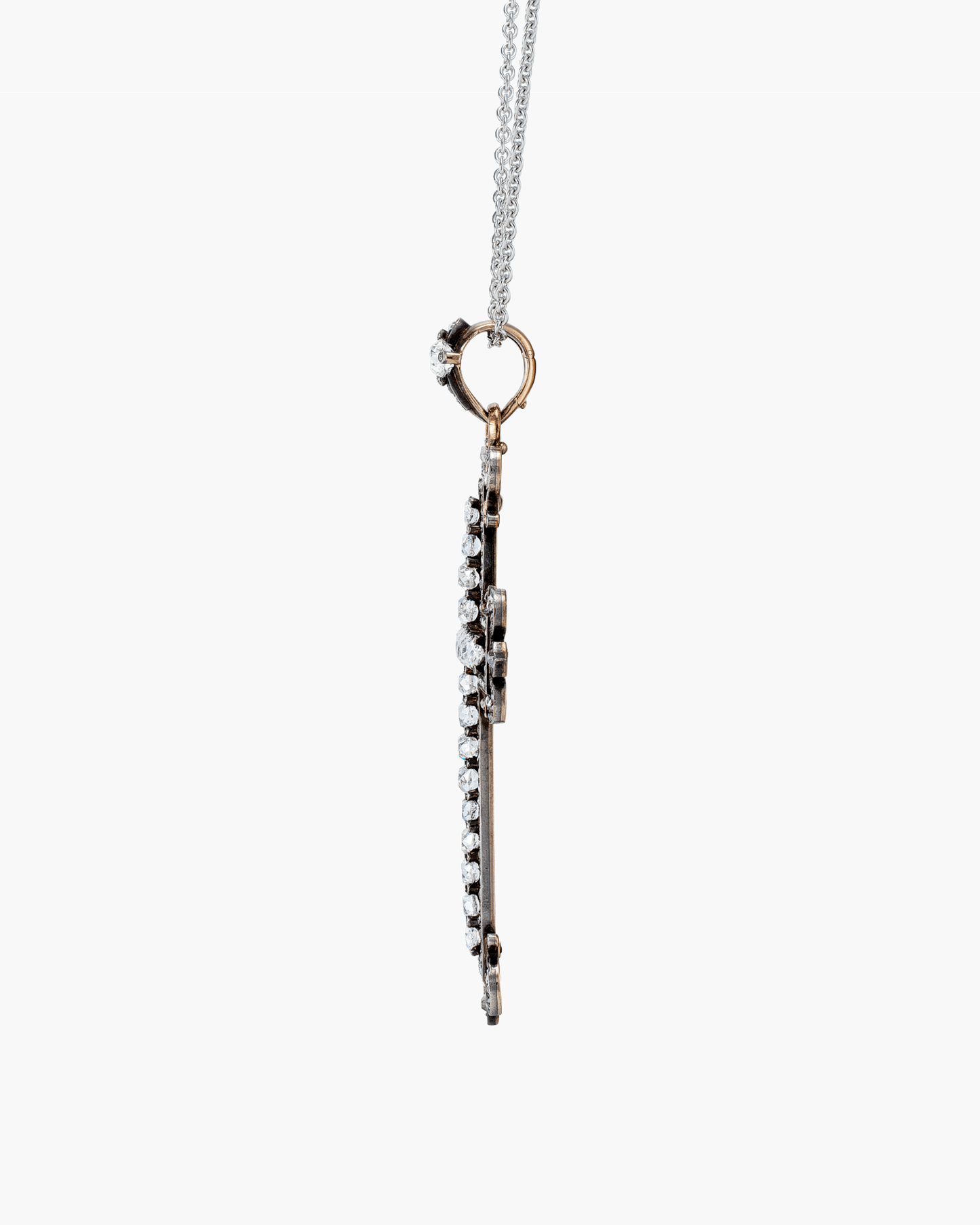 Victorian Diamond Cross Pendant Necklace
