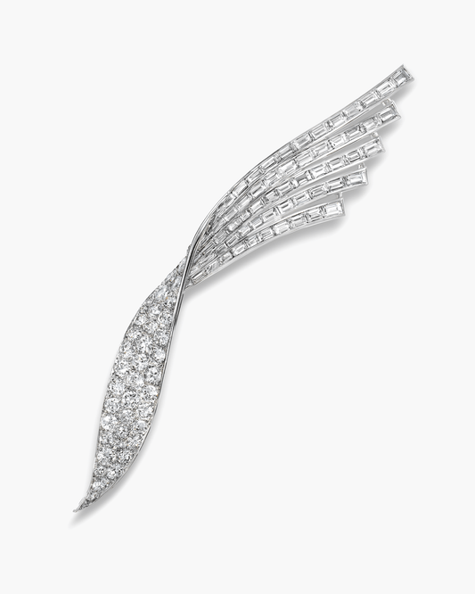 Estate Diamond Wave Brooch
