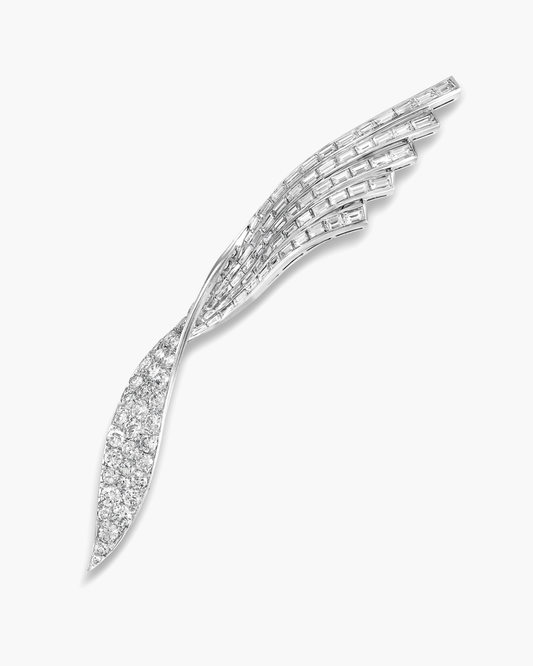 Estate Diamond Wave Brooch