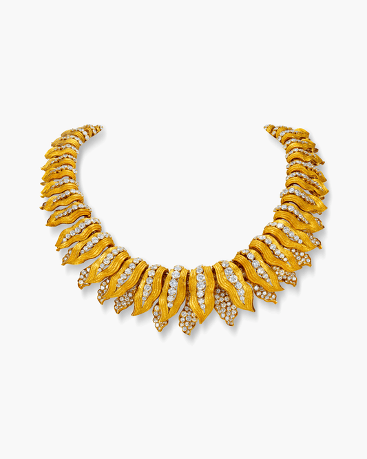 Estate Diamond Foliate Necklace by Bulgari
