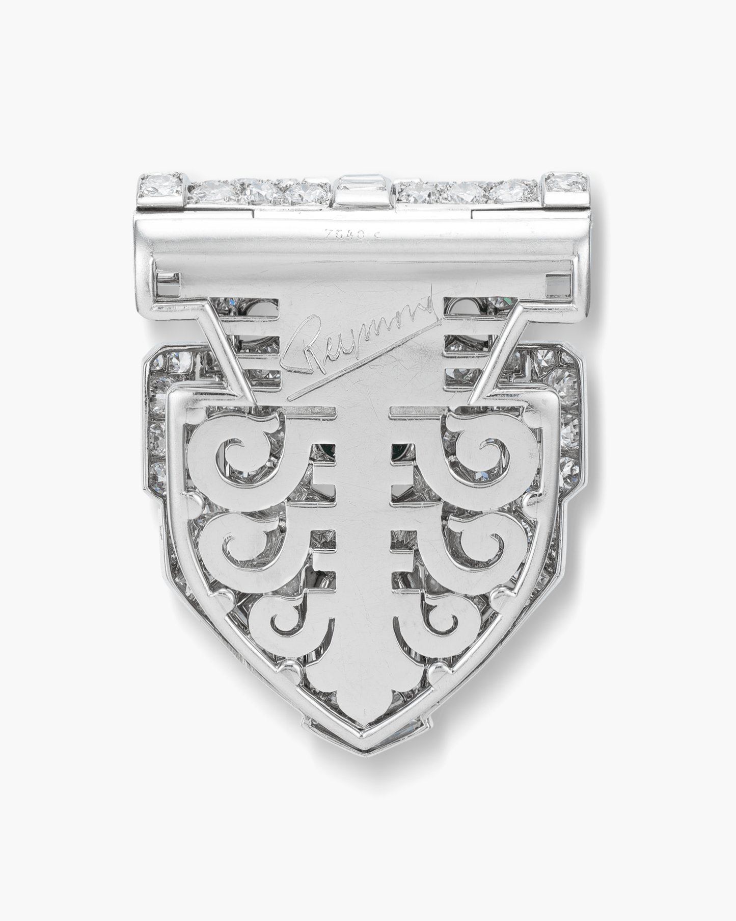 Art Deco Diamond and Emerald Clip by Cartier