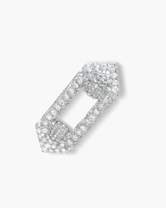 Art Deco Diamond Buckle Brooch by Cartier