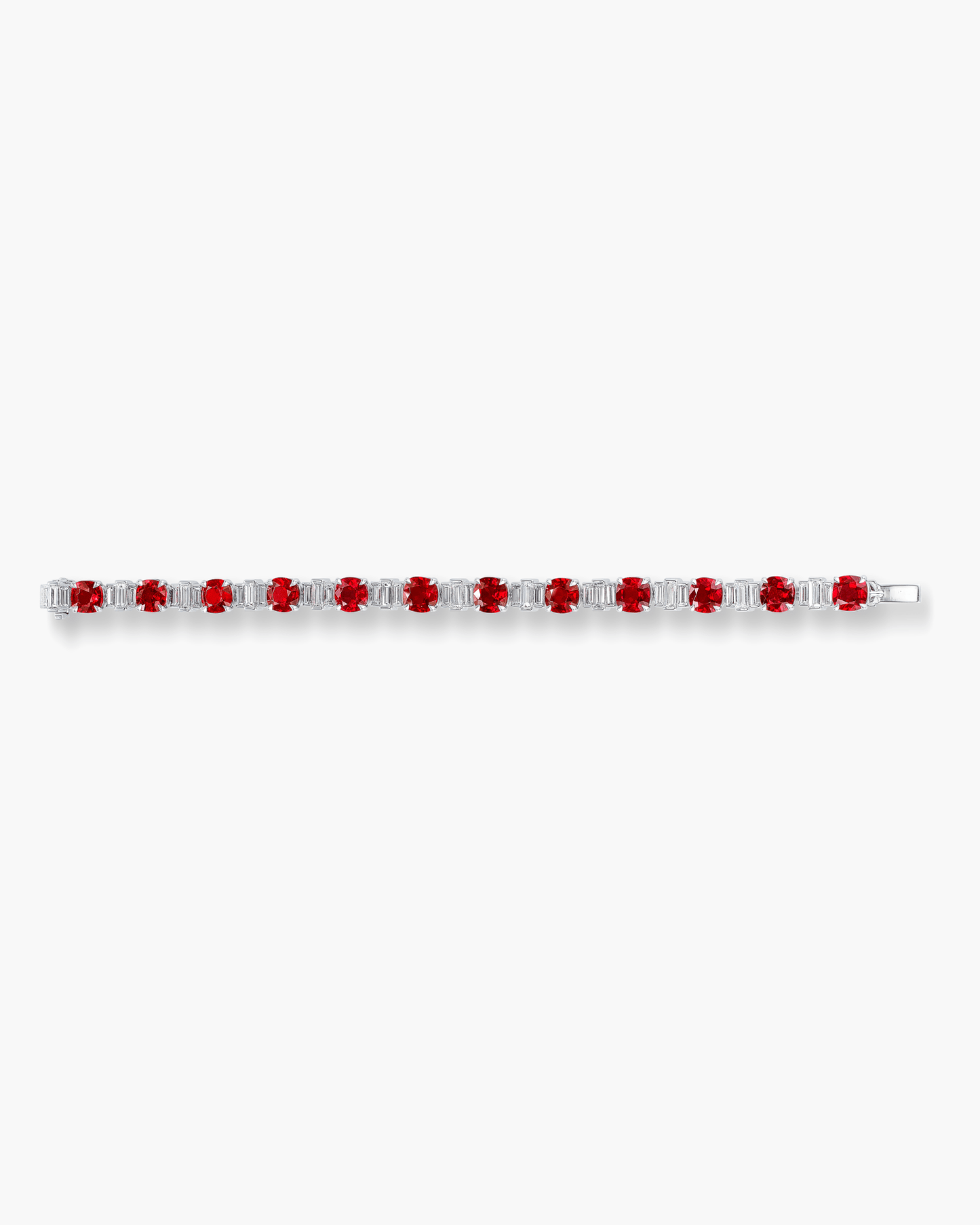 Cushion Cut Rubies and Diamond Bracelet