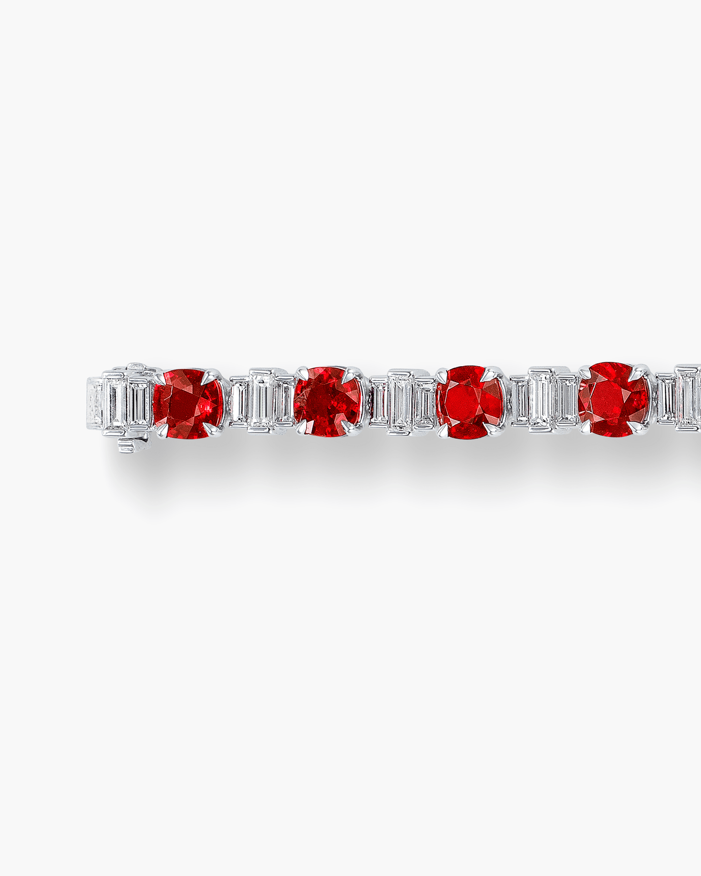 Cushion Cut Rubies and Diamond Bracelet