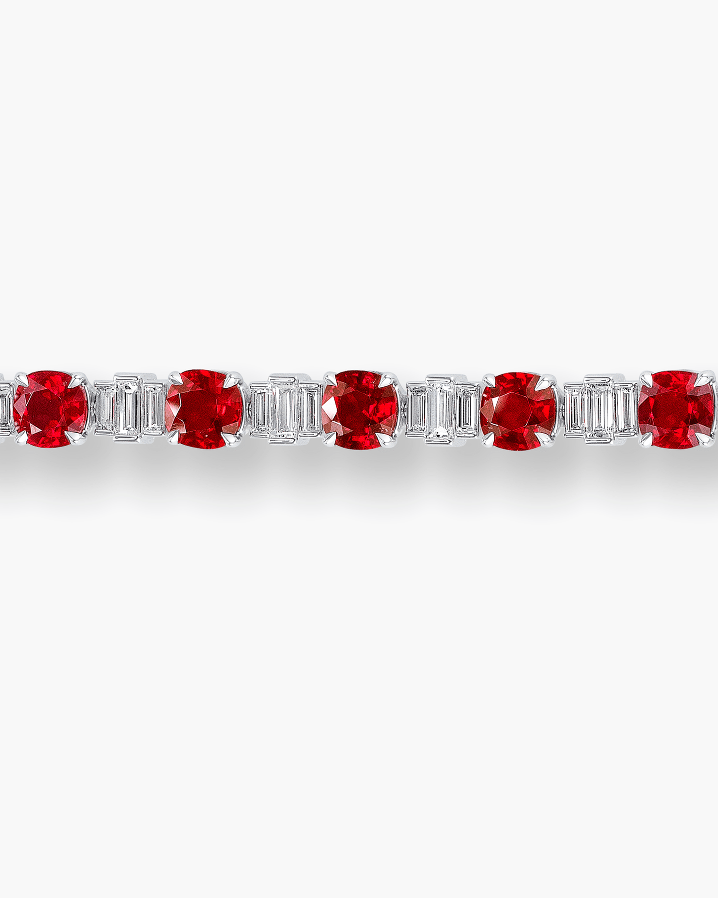 Cushion Cut Rubies and Diamond Bracelet