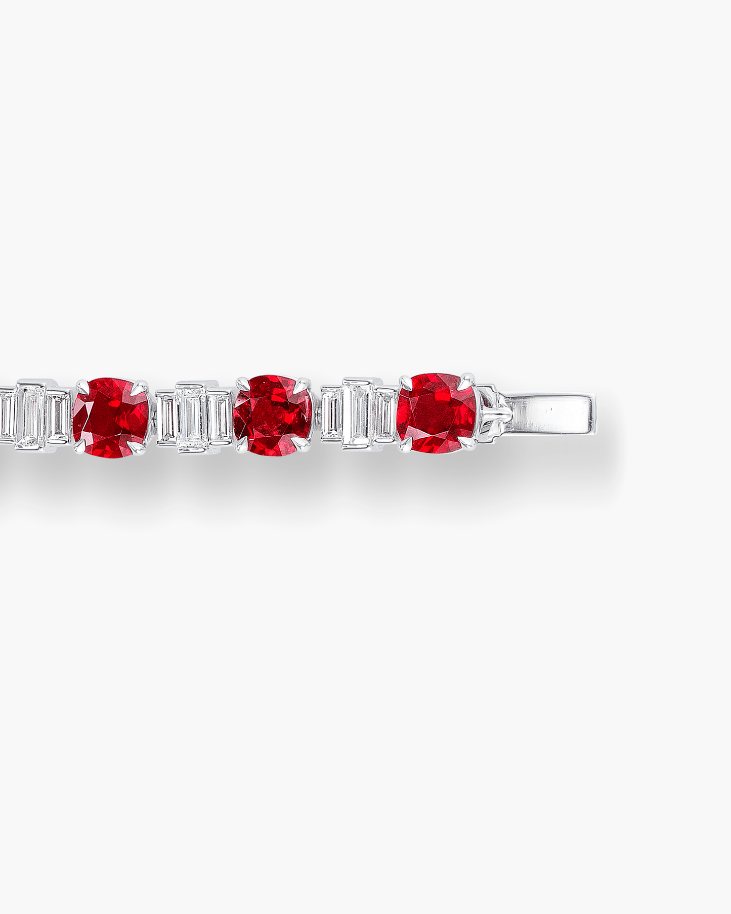 Cushion Cut Rubies and Diamond Bracelet