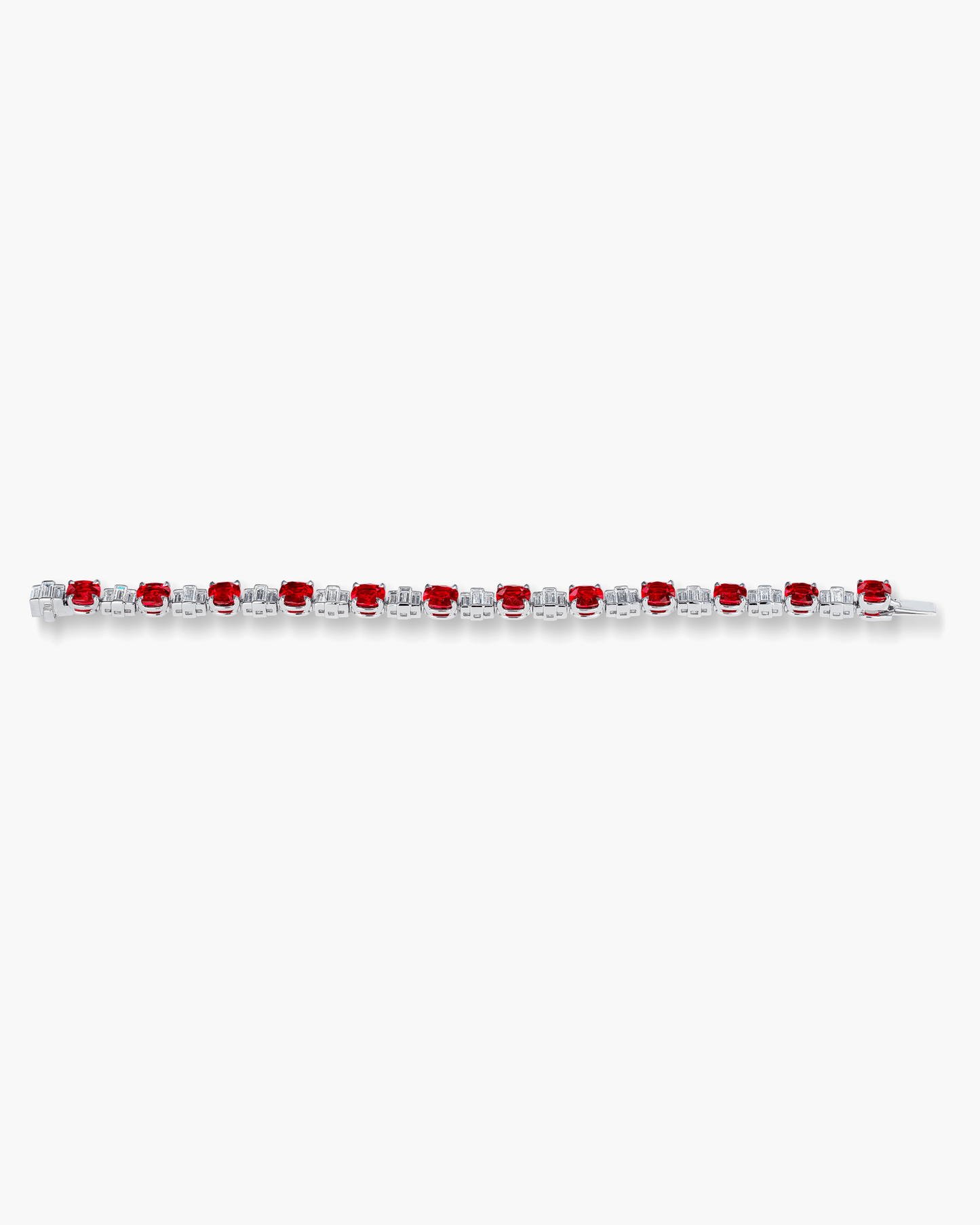 Cushion Cut Rubies and Diamond Bracelet