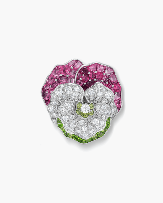 Estate Gemstone and Diamond Pansy Brooch by Oscar Heyman