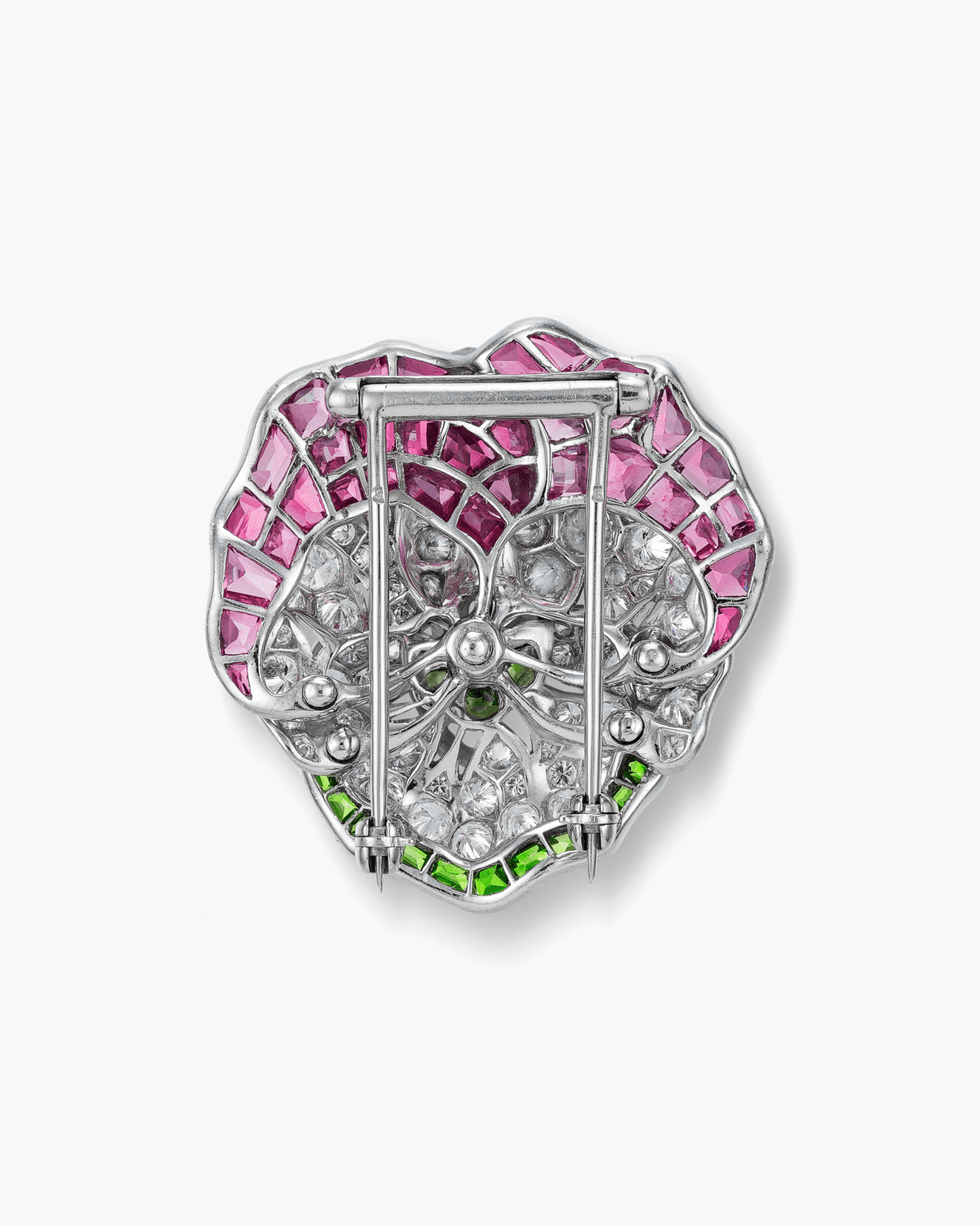 Estate Gemstone and Diamond Pansy Brooch by Oscar Heyman