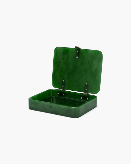 Art Deco Nephrite Jade and Ruby Table Box by Cartier
