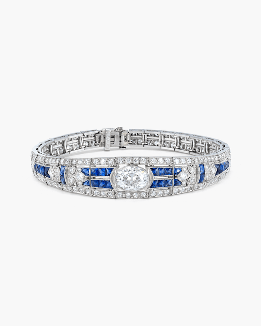 Art Deco Diamond and Sapphire Bracelet by J.E. Caldwell & Co.