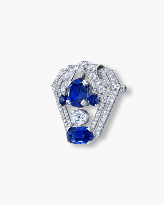 Estate Sapphire and Diamond Brooch