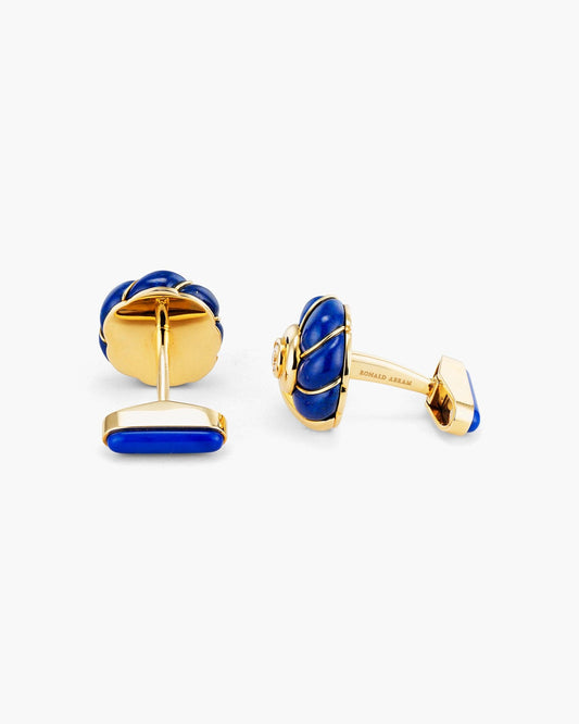 Diamond and Lapis Lazuli Fan Cufflinks