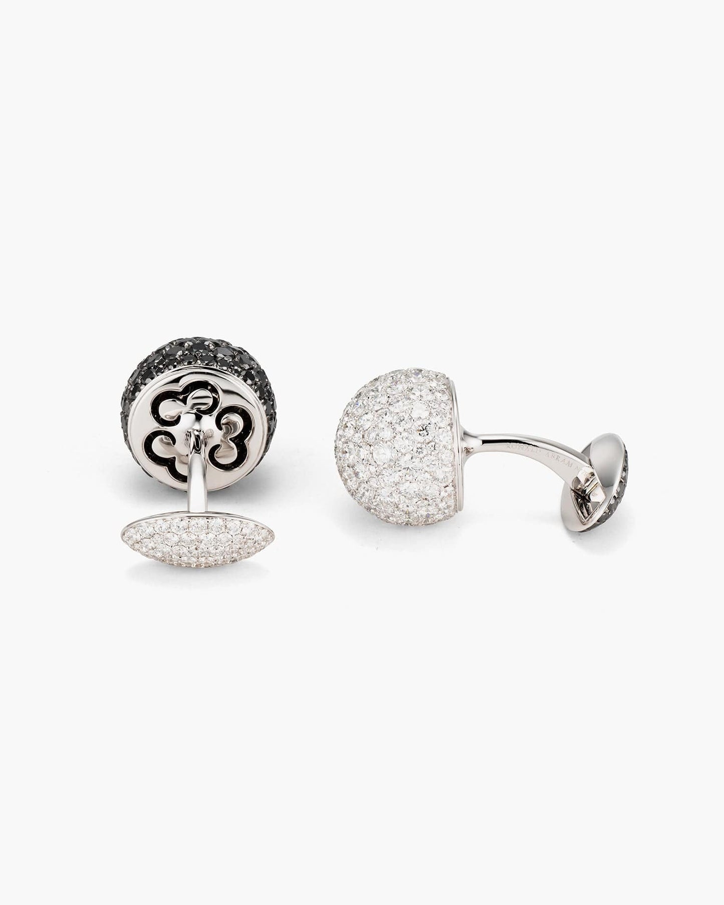 Black and White Diamond Bejewelled Ball Cufflinks
