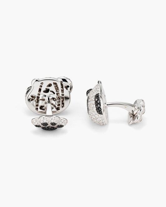 Black and White Pavé Diamond Panda Cufflinks