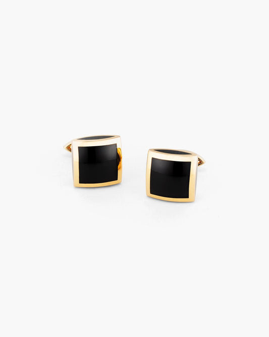 Onyx Convex Square Cufflinks
