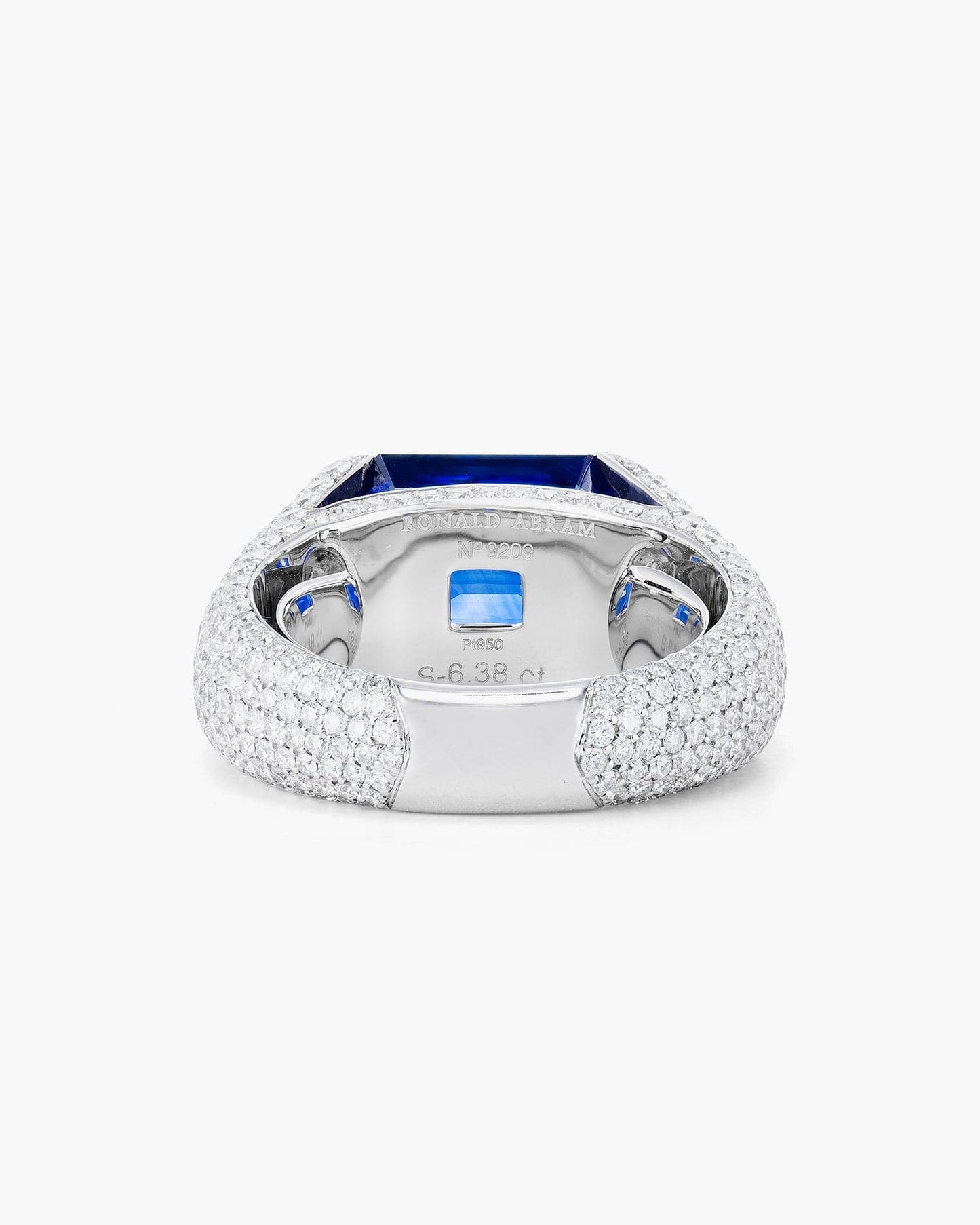 6.38 carat Emerald Cut Ceylon Sapphire and Diamond Ring