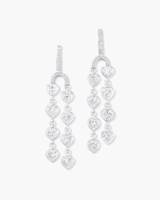 Heart Shape Diamond Arch Earrings